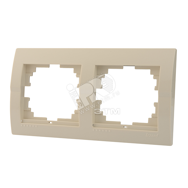 Изображение товара DERIY Рамка х2 горизонтальная крем пластиковая с скрытым монтажом