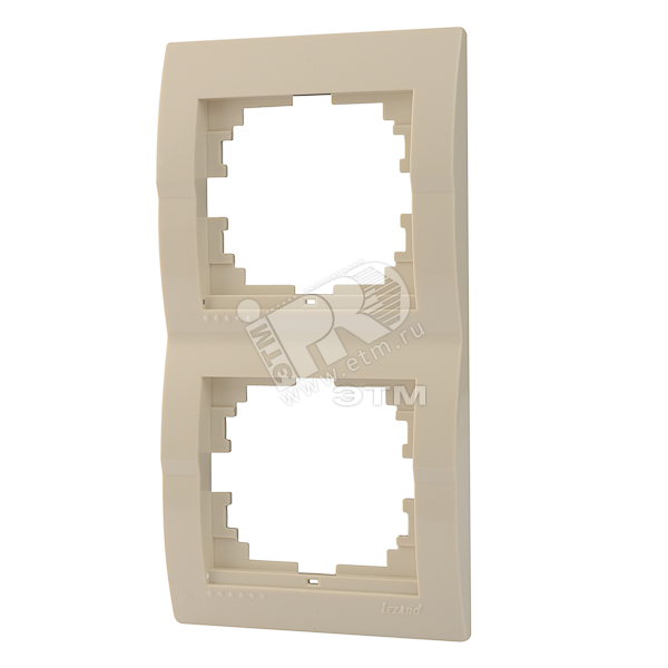 Изображение товара DERIY Рамка 2-ая вертикальная крем 2 поста IP20