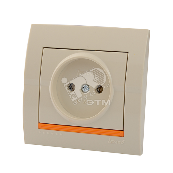 Изображение товара DERIY Розетка силовая без заземления бежевый 220 В IP20