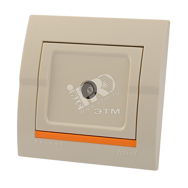 Изображение товара DERIY Розетка ТВ оконечная крем 1 пост скрытая монтаж IP20