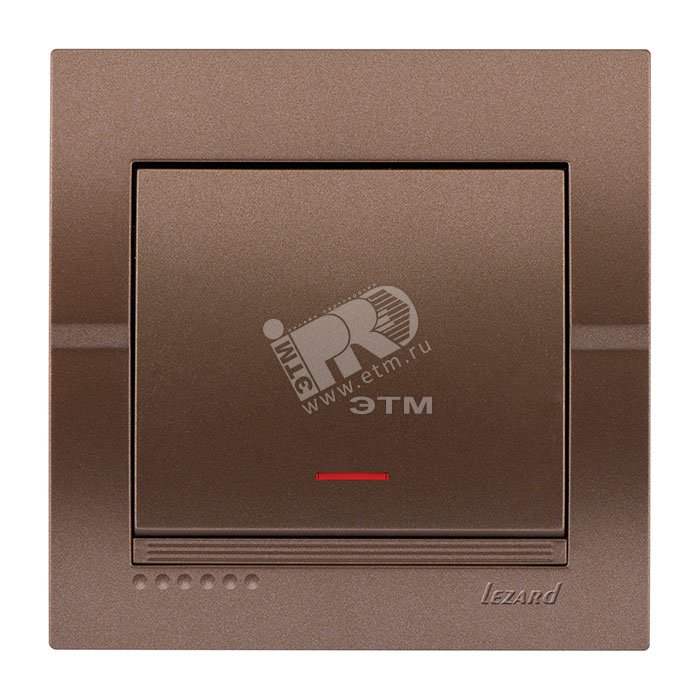 Изображение товара Выключатель с подсветкой DERIY ПБТ светло-коричневый металлик