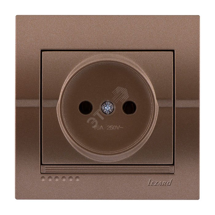 Изображение товара DERIY Розетка б/з ПБТ светло-коричневая металлик (шт)
