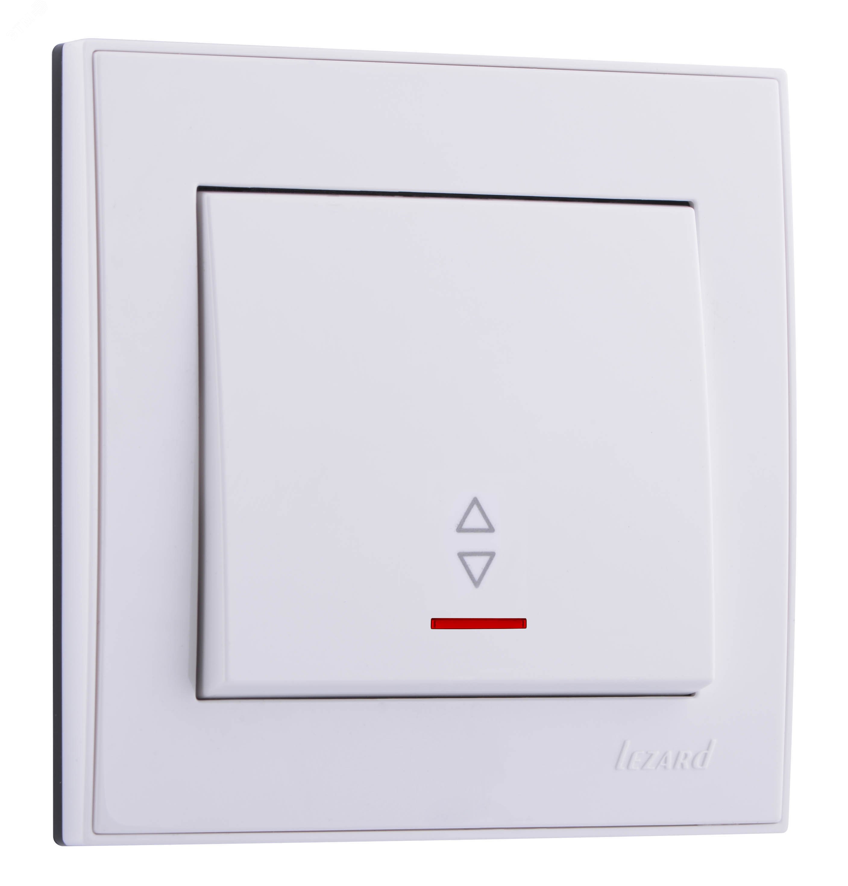 Изображение товара Выключатель RAIN проходной с подсветкой белый серия RAIN