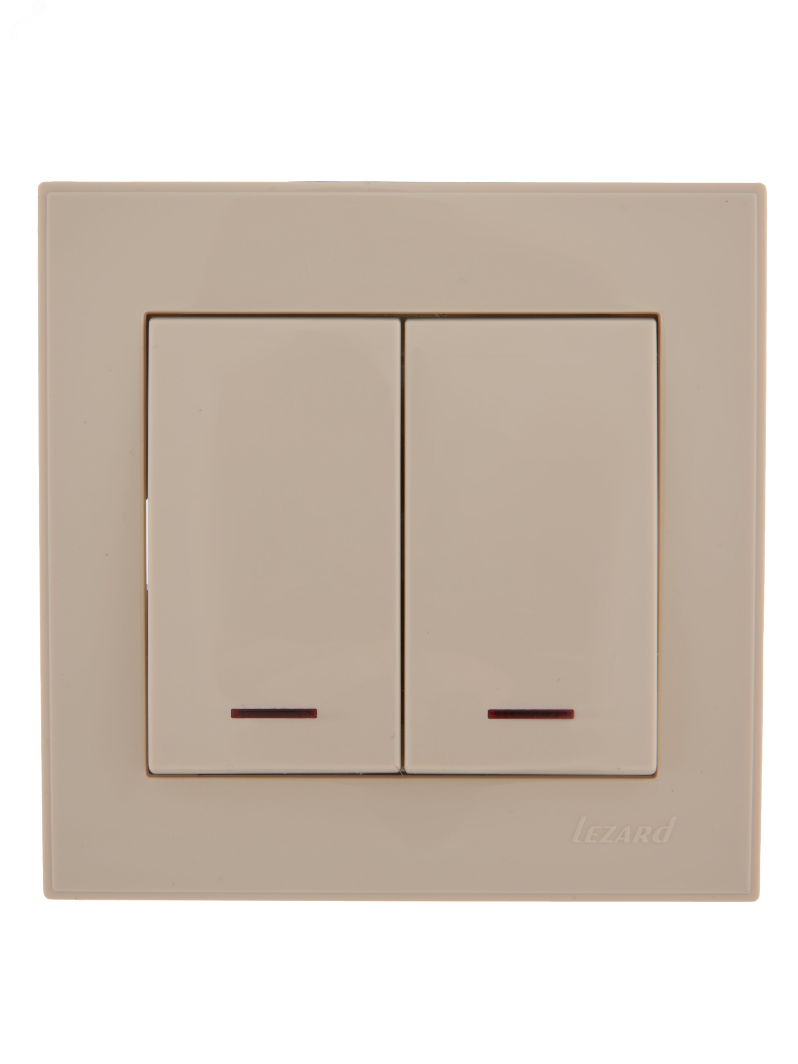 Изображение товара Выключатель RAIN двойной с подсветкой крем 220 В IP20