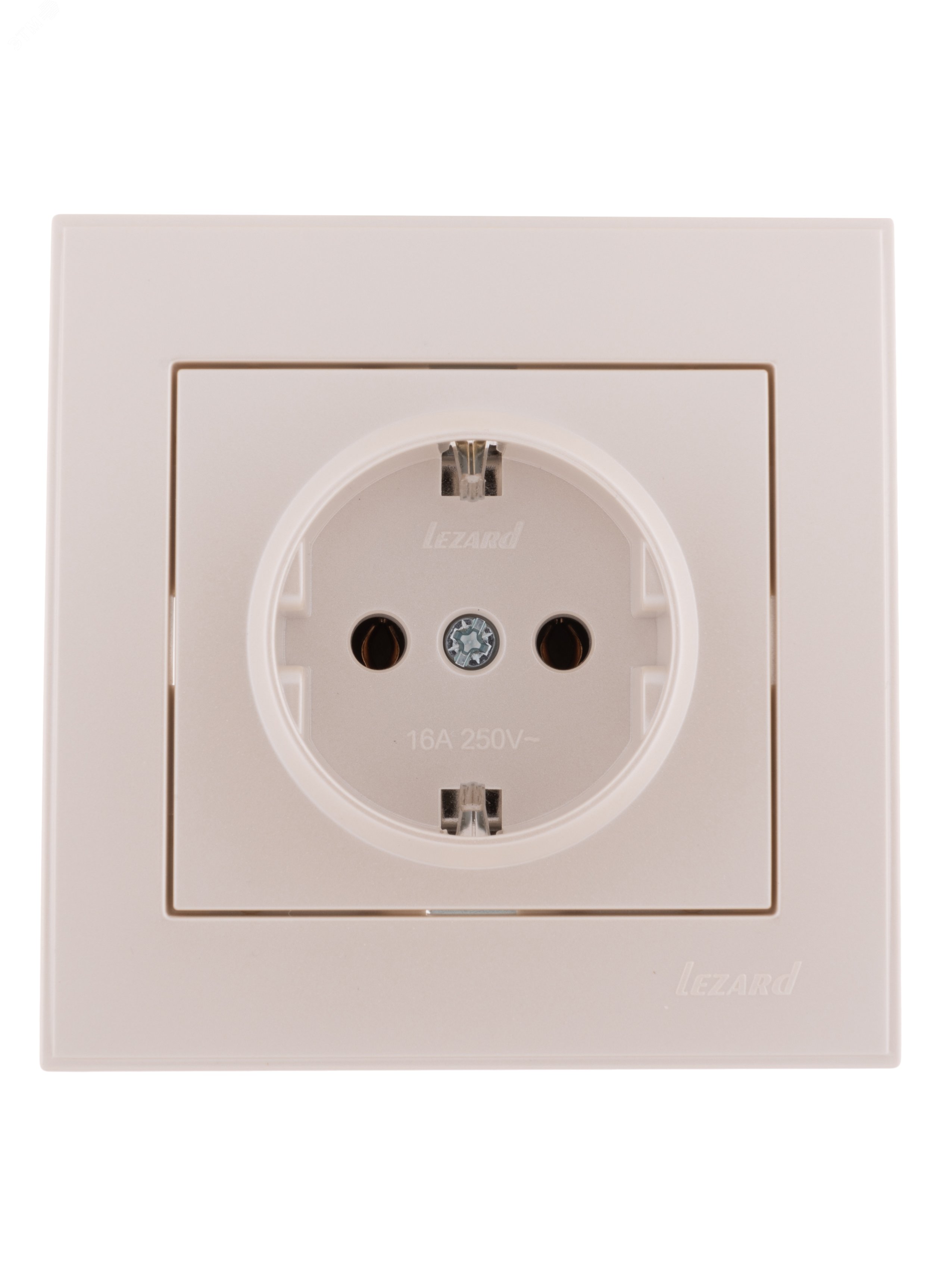 Изображение товара Розетка силовая RAIN с заземлением керамика жемчужно-белый перламутр