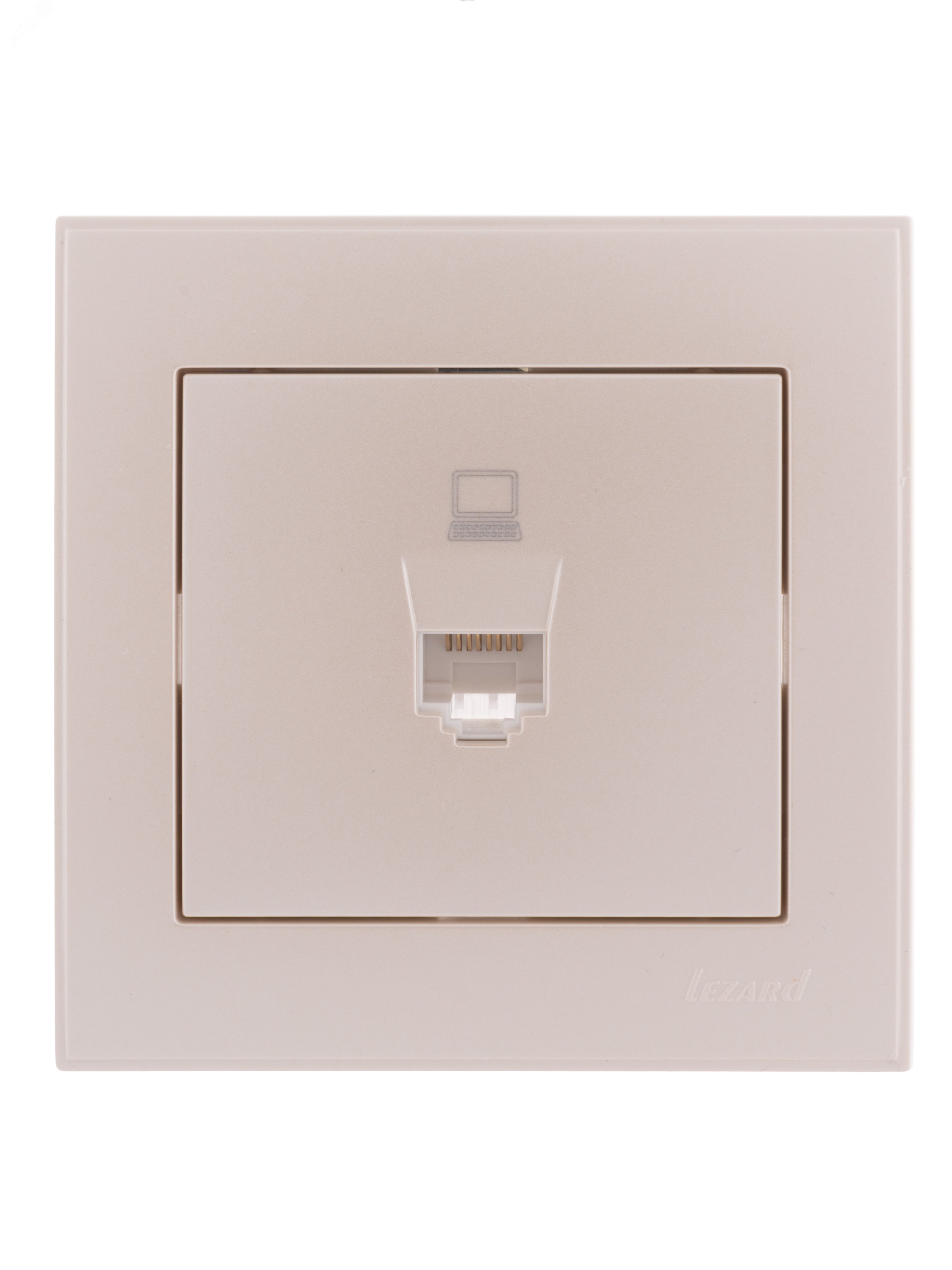 Изображение товара Розетка компьютерная RAIN жемчужно-белый перламутр 1 пост IP20 для скрытого монтажа