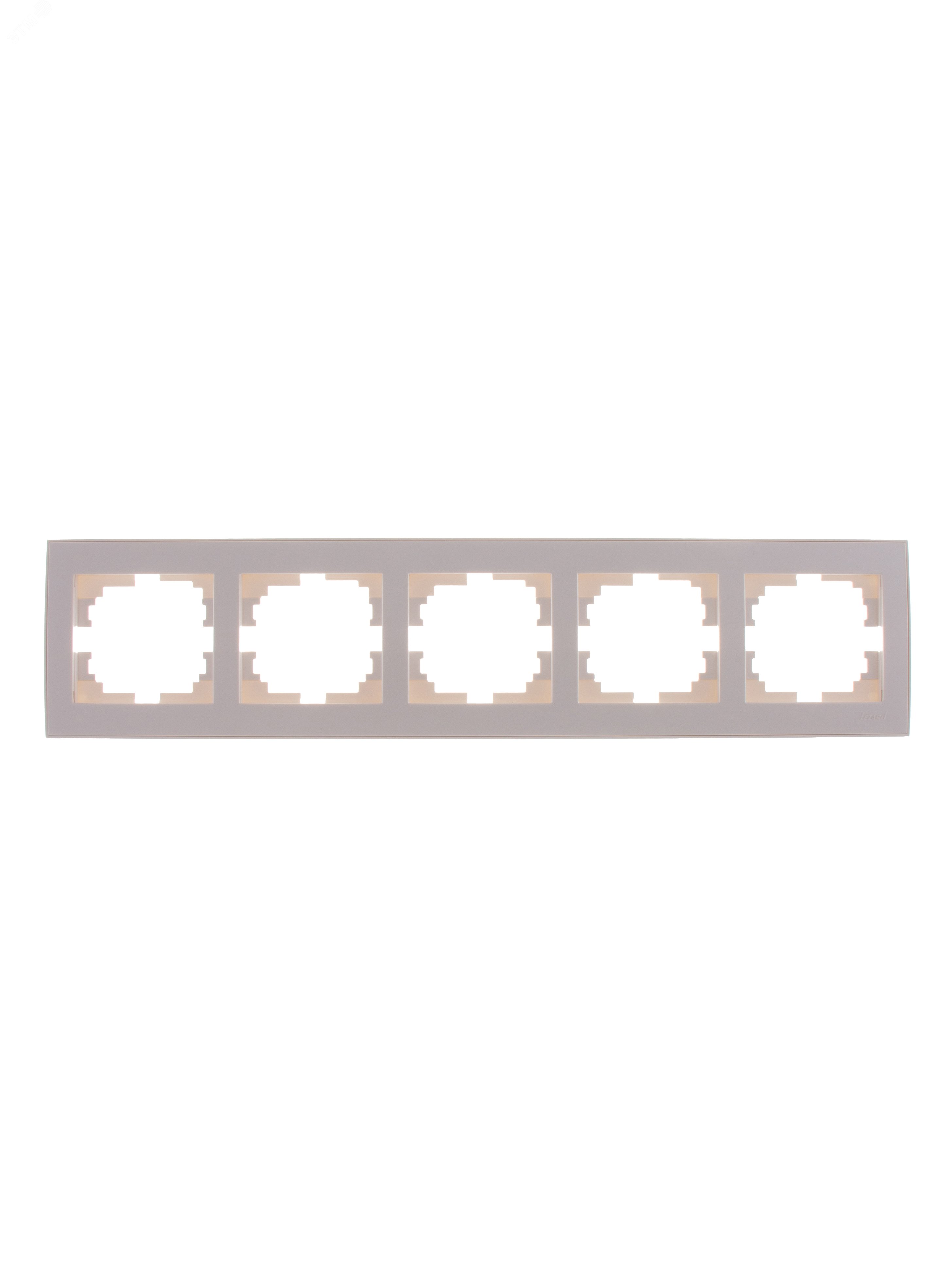 Рамка RAIN пятерная горизонтальная жемчужно-белый перламутр с боковой вставкой 703-3030-150 Lezard