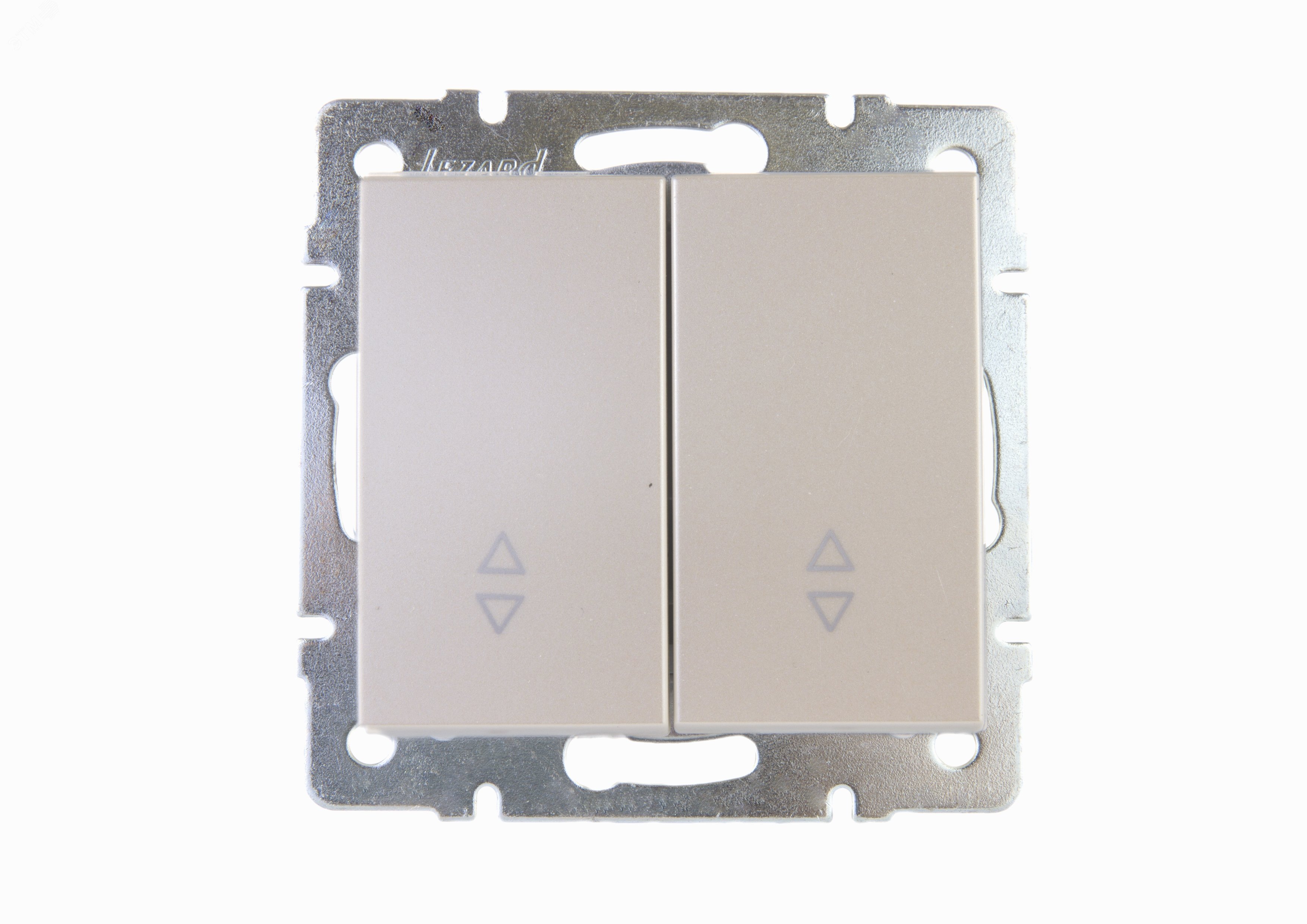 Изображение товара Выключатель Lezard RAIN проходной 2 клавиши жемчужно-белый перламутр