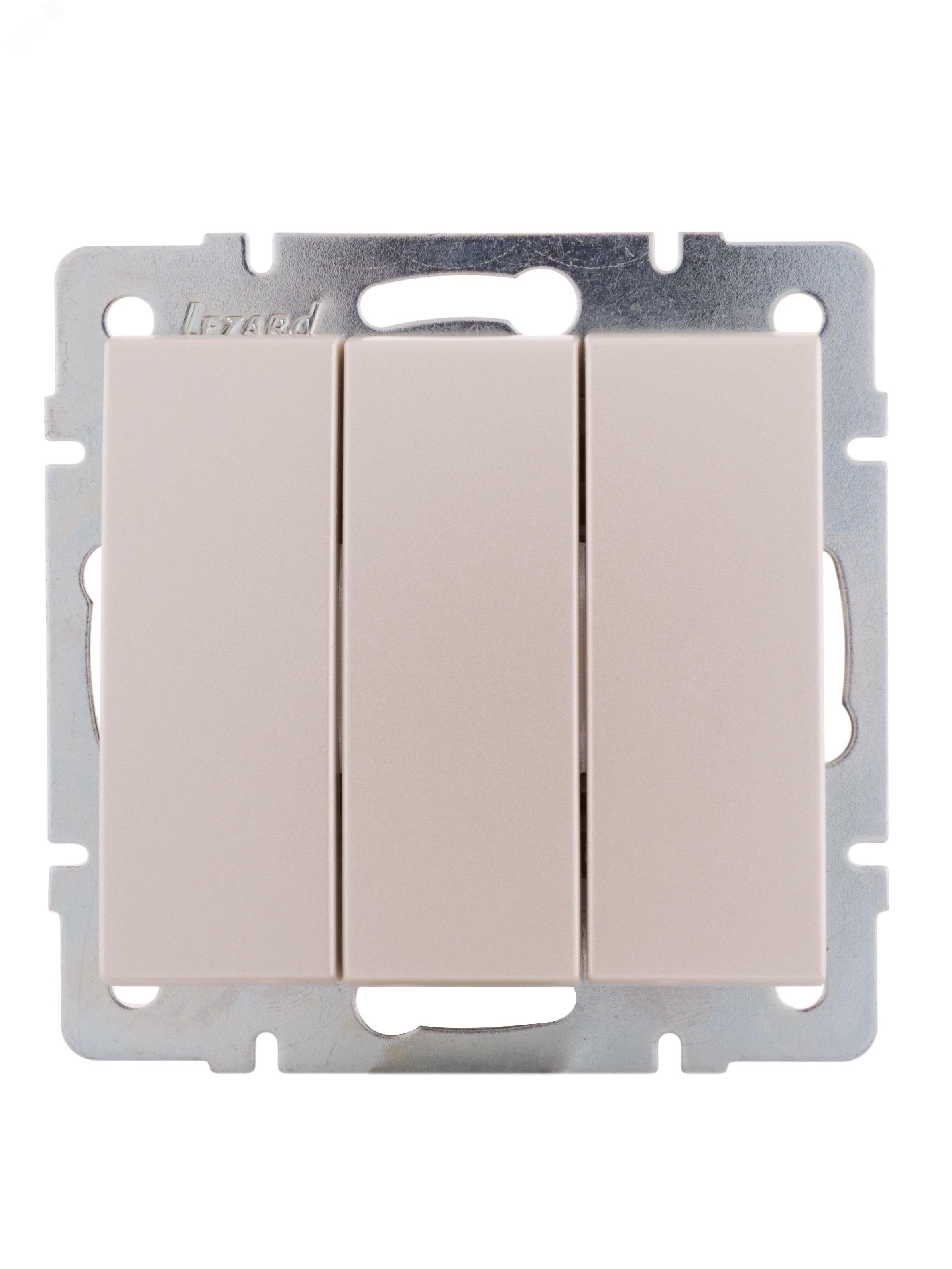 Изображение товара Выключатель RAIN тройной жемчужно-белый перламутр механизм 3 клавиши IP20