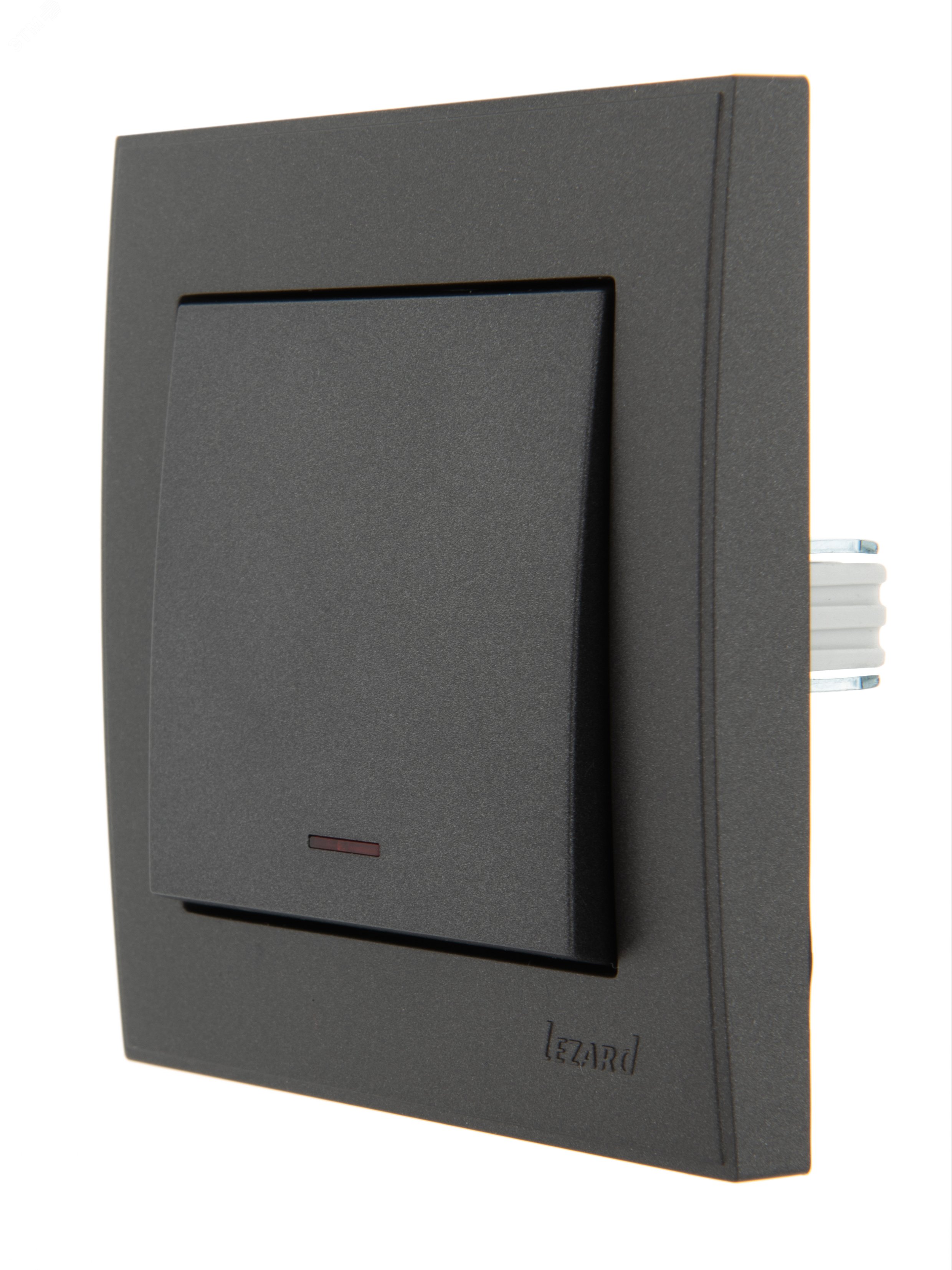 Изображение товара Выключатель RAIN с подсветкой черный графит матовый механизм