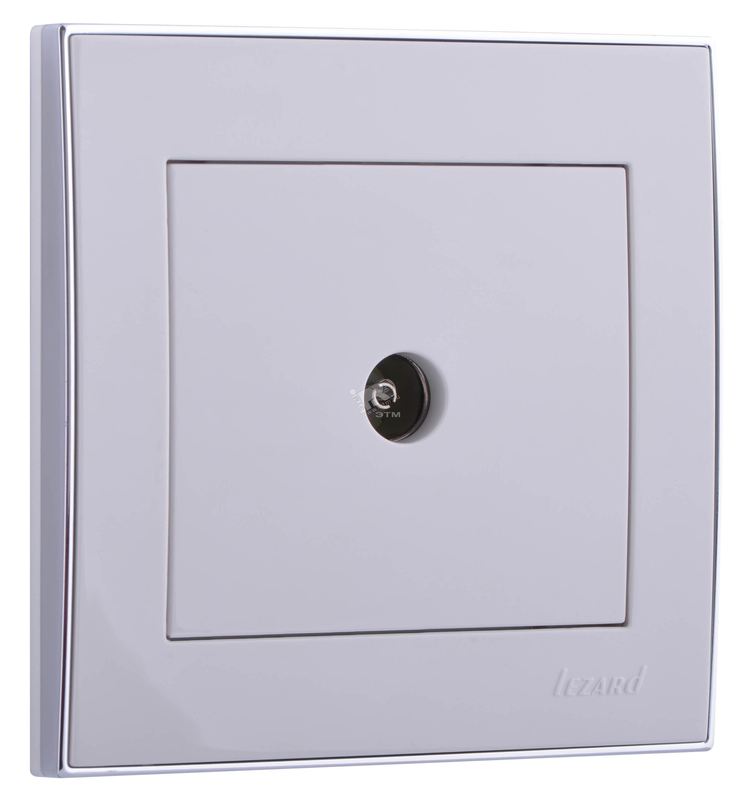 Изображение товара RAIN Розетка телевизионная ТВ проходная белая с боковой вставкой хром (шт)