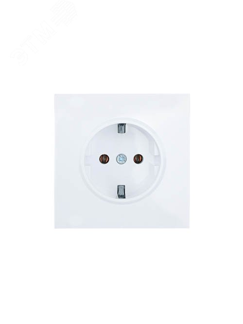 Изображение товара Розетка с заземлением ZIMA Lezard белая безвинтовая с подсветкой