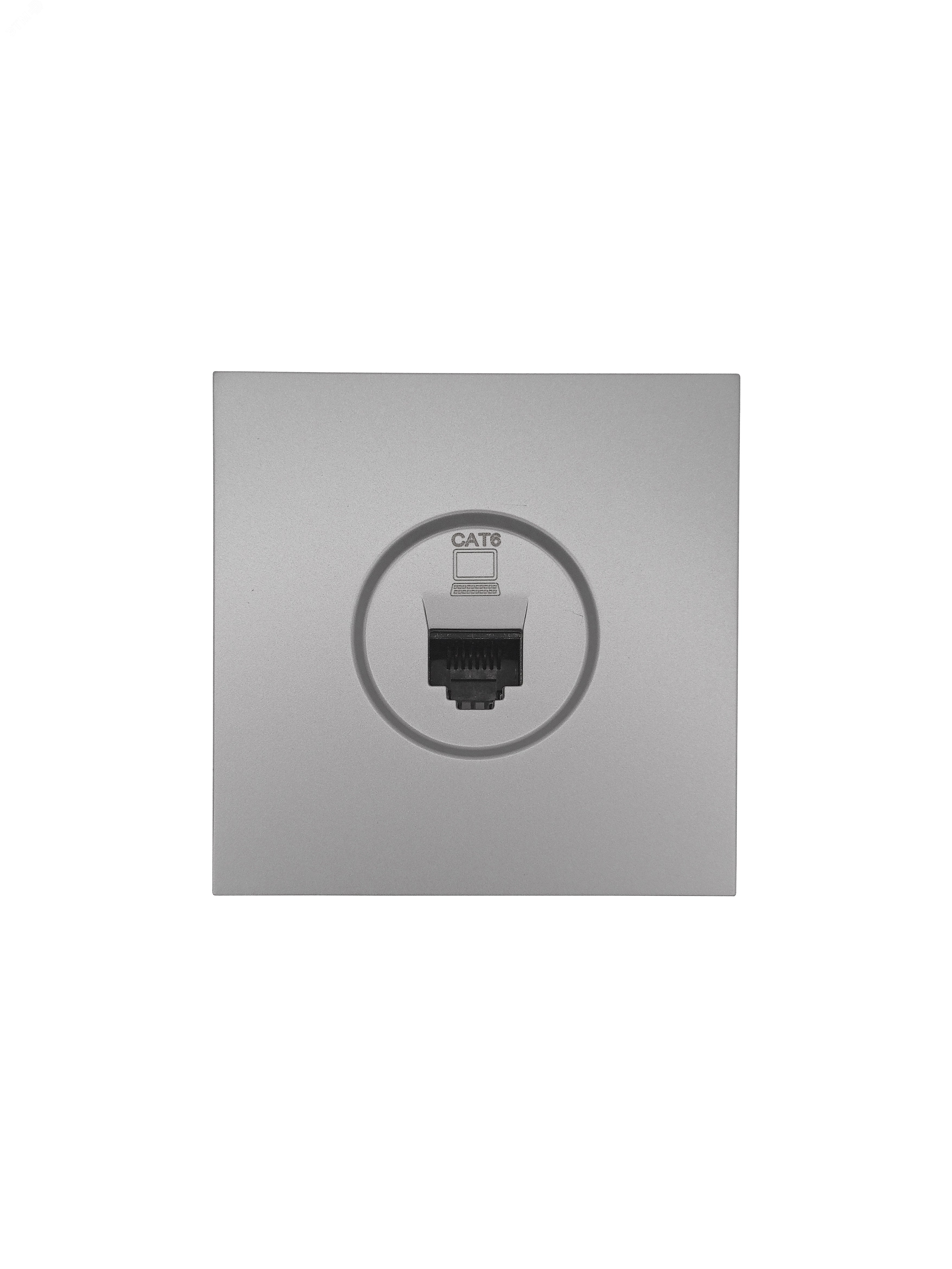 Изображение товара Розетка компьютерная Cat 6 серый матовый Lezard 704-7488-140 для высокоскоростных сетей