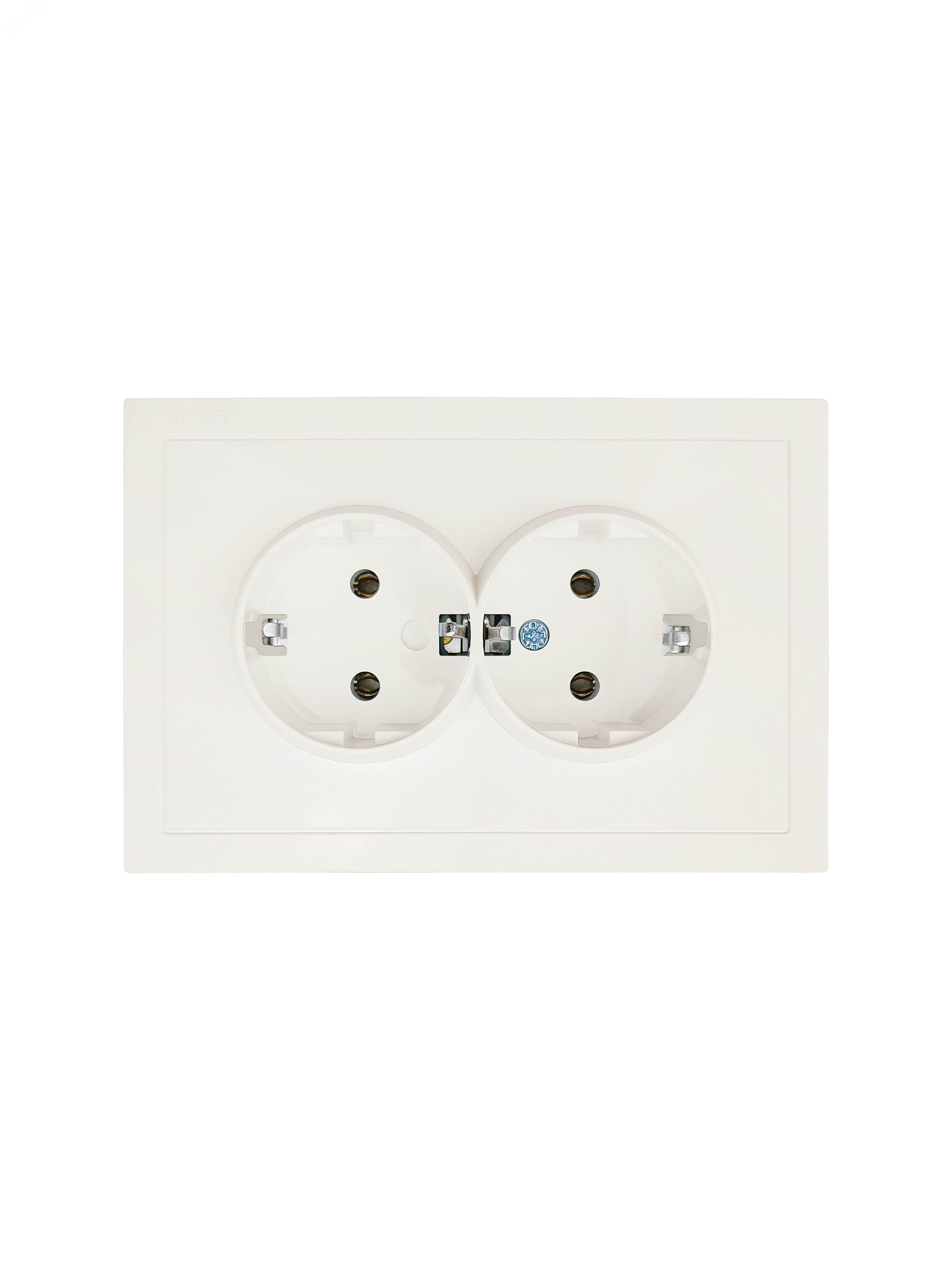 Изображение товара ЗИМА Розетка двойная с заземлением 16А механизм слоновая кость Lezard 704-9000-127BQC