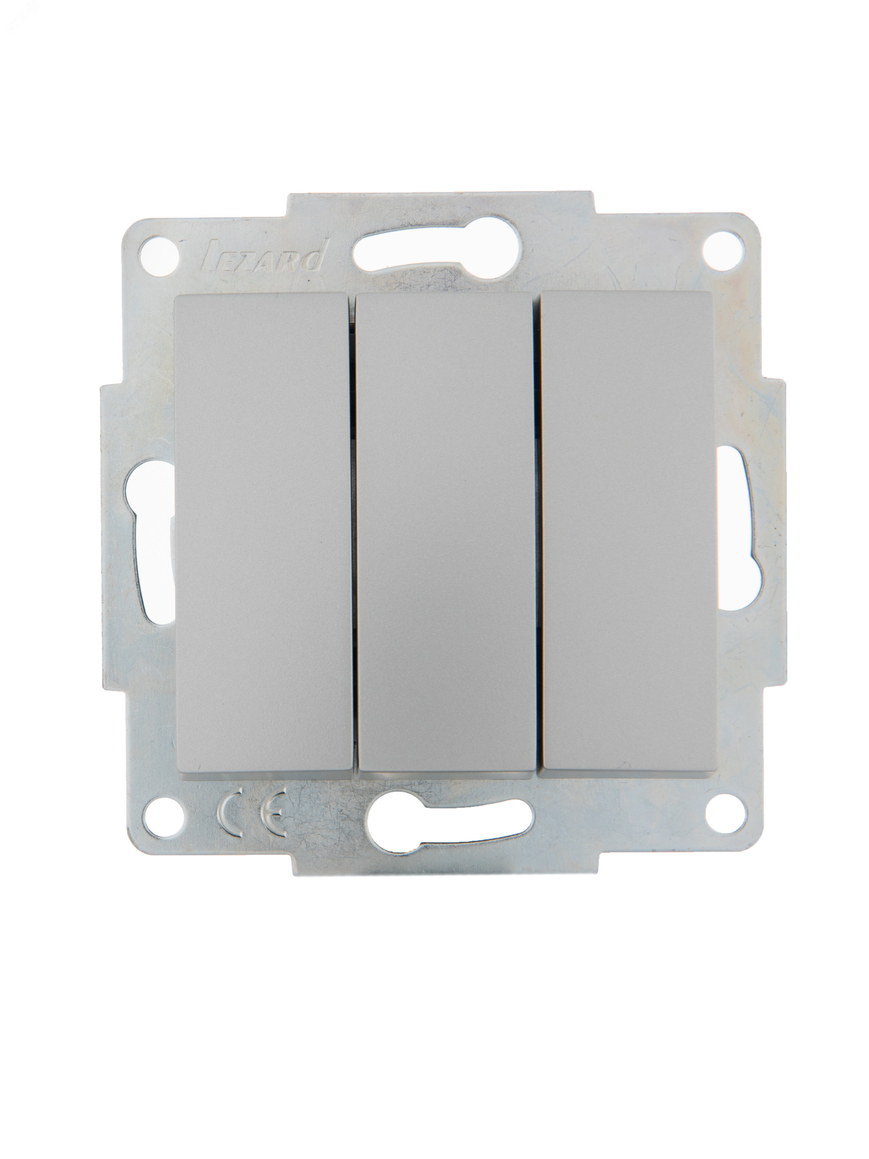 Изображение товара Выключатель тройной KARINA матовое серебро 220В IP20