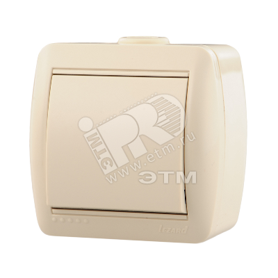 Изображение товара Выключатель одноклавишный бежевый открытой установки для управления светом