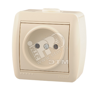 Изображение товара Розетка без заземления бежевый цвет открытая монтаж 16А 220В