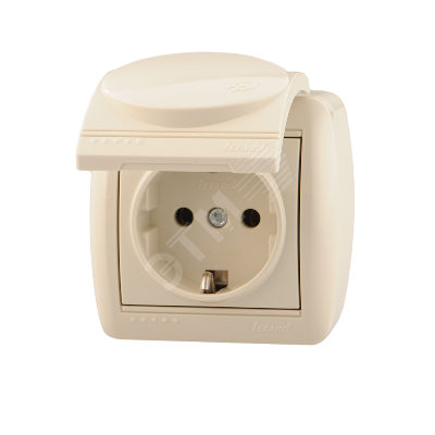 Изображение товара Розетка HATA с заземлением и защитной крышкой Nata 710-0300-123