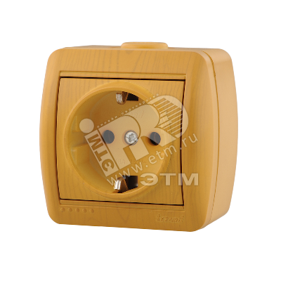 Изображение товара Розетка силовая с заземлением HATA серия Nata из керамики IP20 Белая