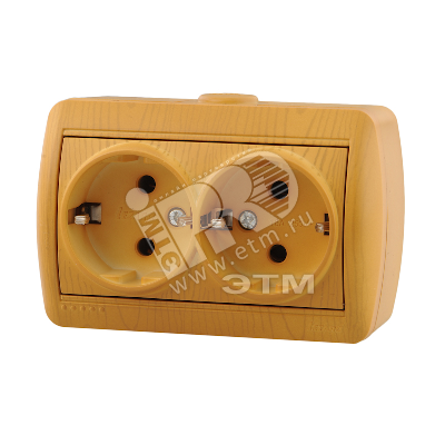 Изображение товара Розетка двойная силовая в сборе Ольха от Lezard 710-0700-127 IP20