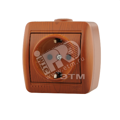 Изображение товара Розетка силовая HATA с заземлением из керамики сосна для сухих помещений