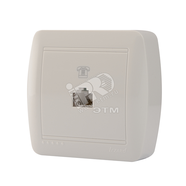 Изображение товара Демет Розетка телефонная евро белый 1 пост монтаж открытый