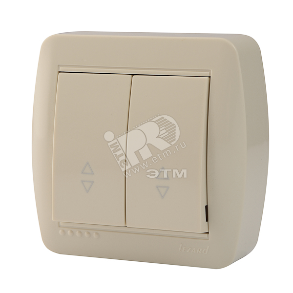 Изображение товара Демет Выключатель проходной двойной крем 10шт/120шт