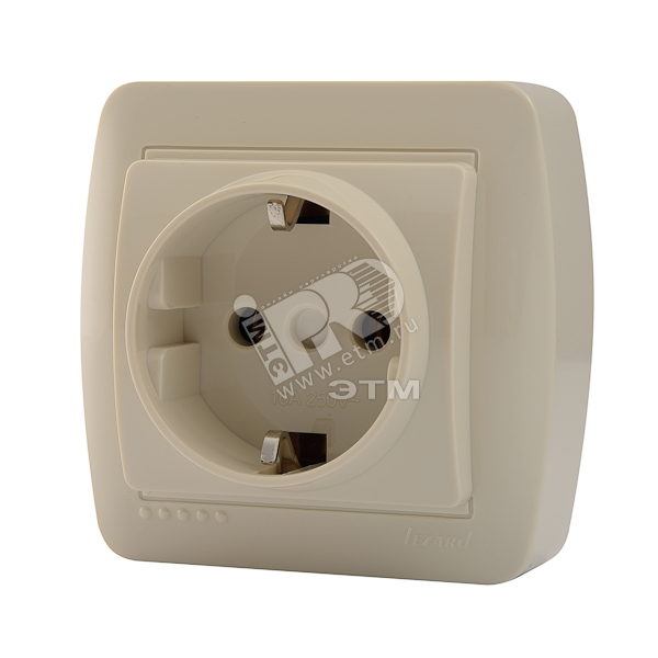 Изображение товара Демет Розетка с/з крем силовая открытая монтаж винтовое крепление