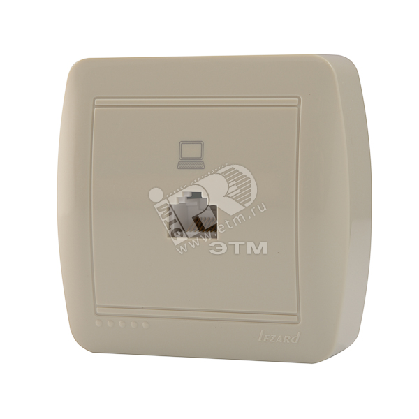 Изображение товара Демет Розетка компьютерная крем, монтаж винтовое, IP20, 16А, в открытом исполнении