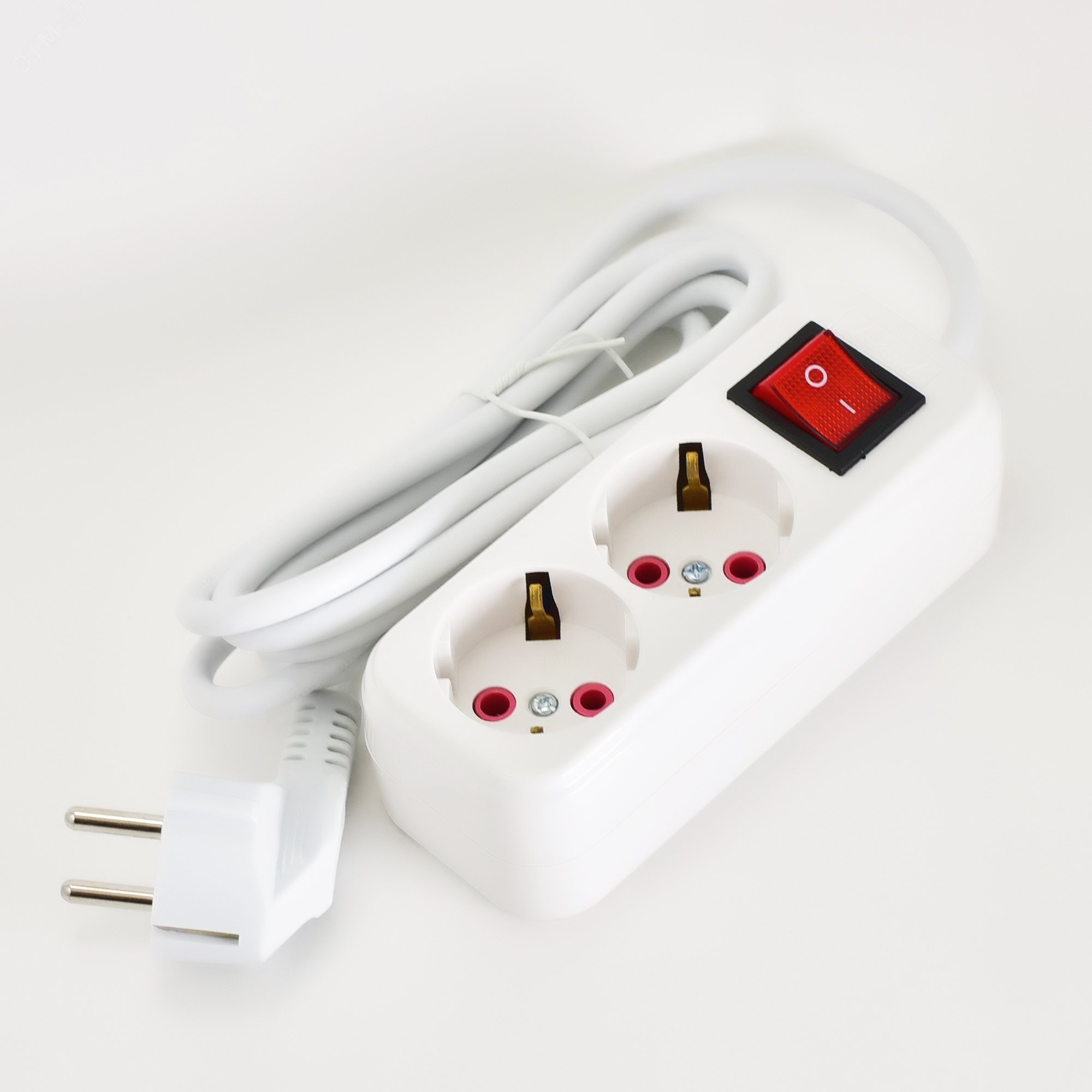 Изображение товара Удлинитель с заземлением 2 метра 2 входа с выключателем серы LILA Lezard