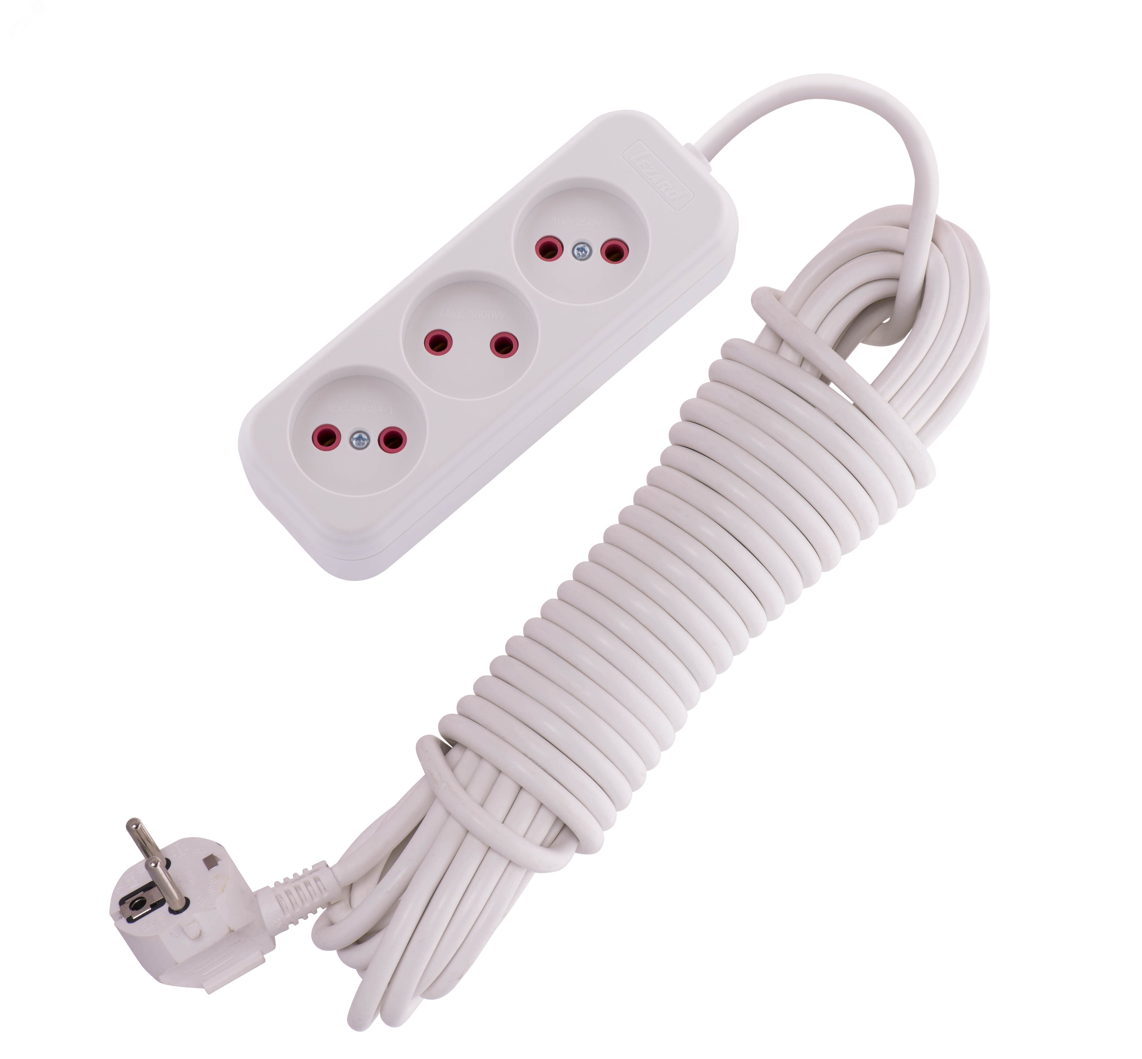 Изображение товара Электрический удлинитель без заземления 3 входа 10 метров для бытовых и профессиональных нужд