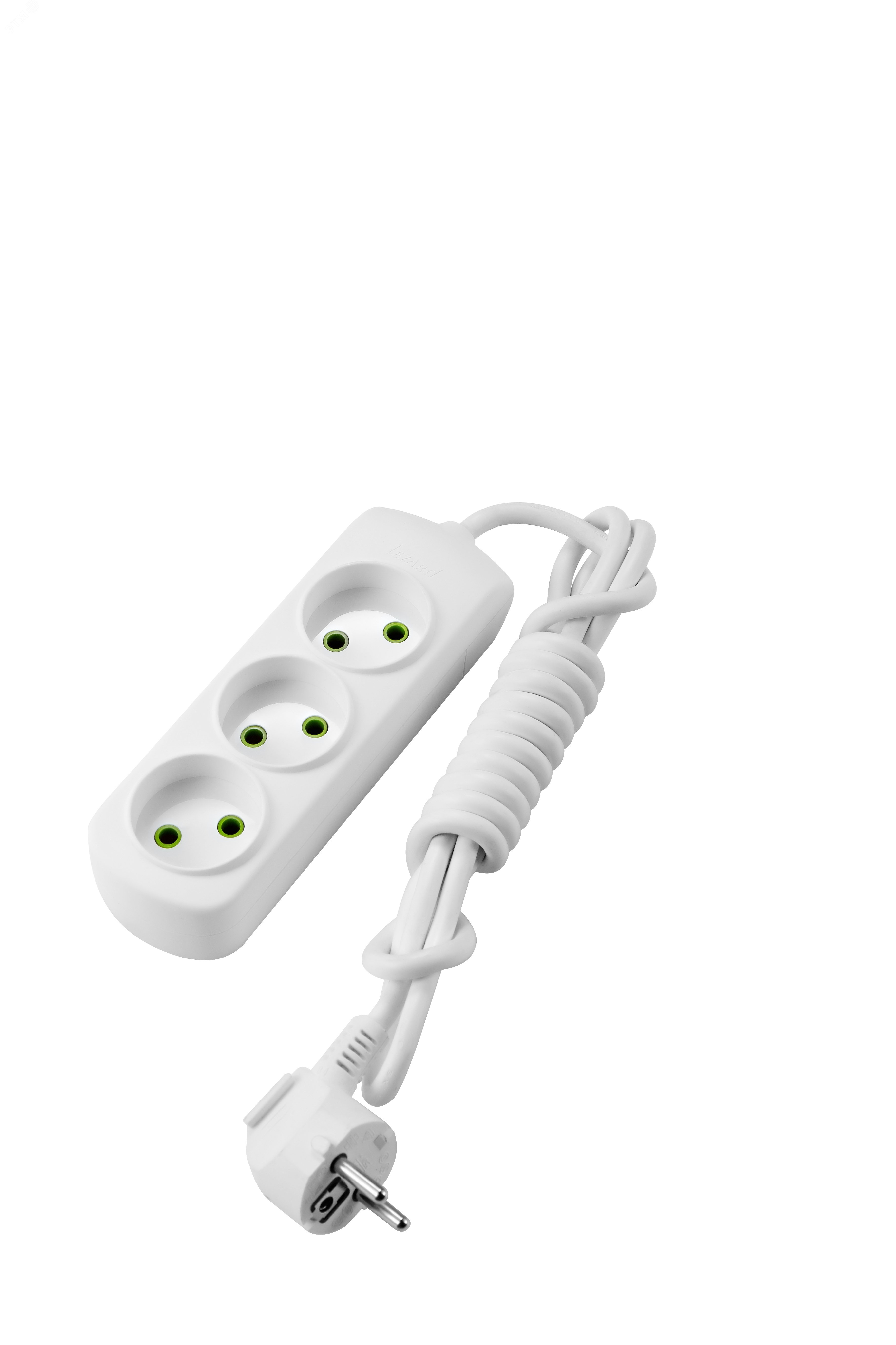 Изображение товара Удлинитель беззащитный 3 входа 2 метра белый Lezard серия LETITIA