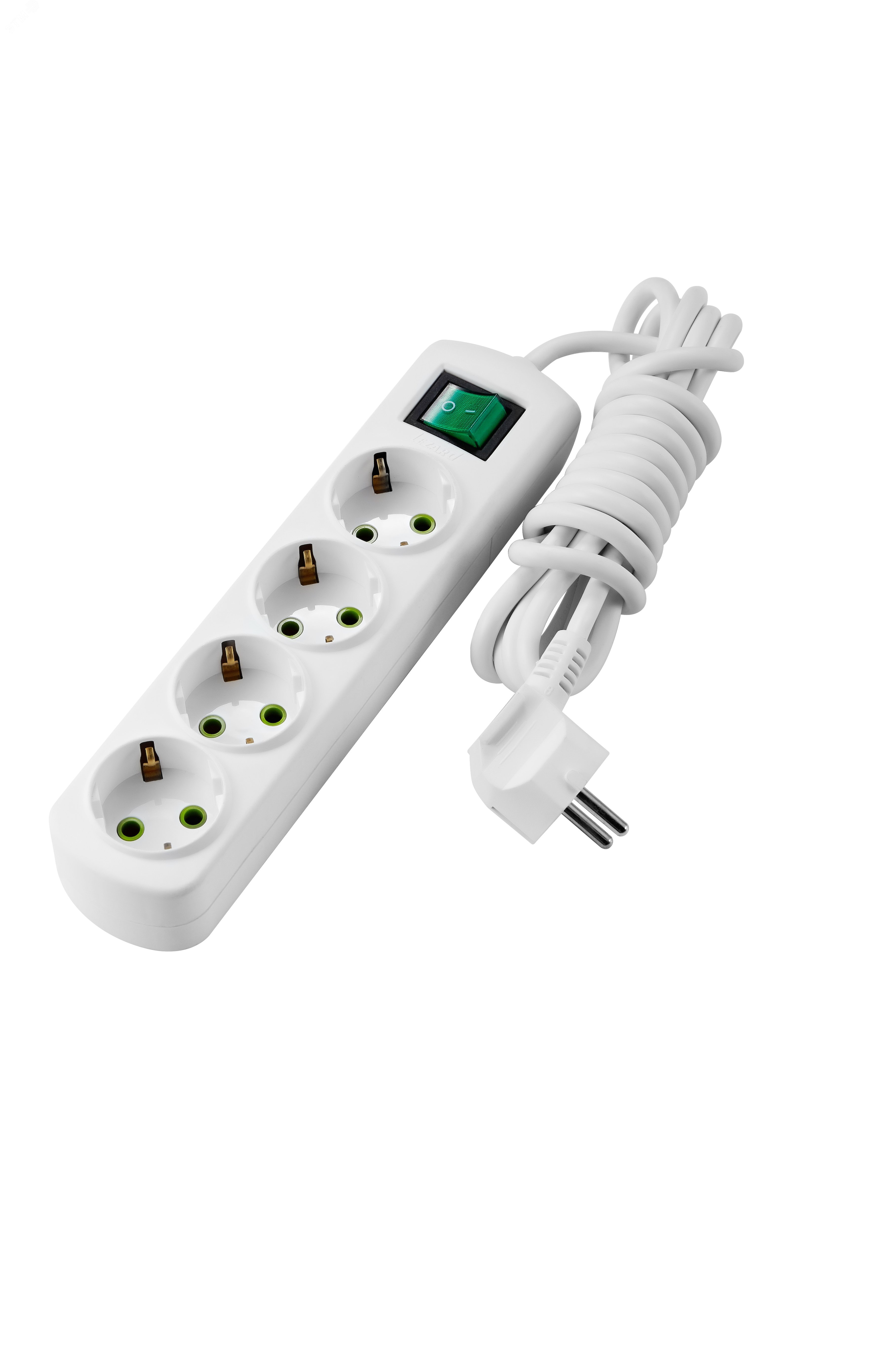 Изображение товара Удлинитель с 4 розетками, 3 метра, выключатель, белый, серия LETITIA