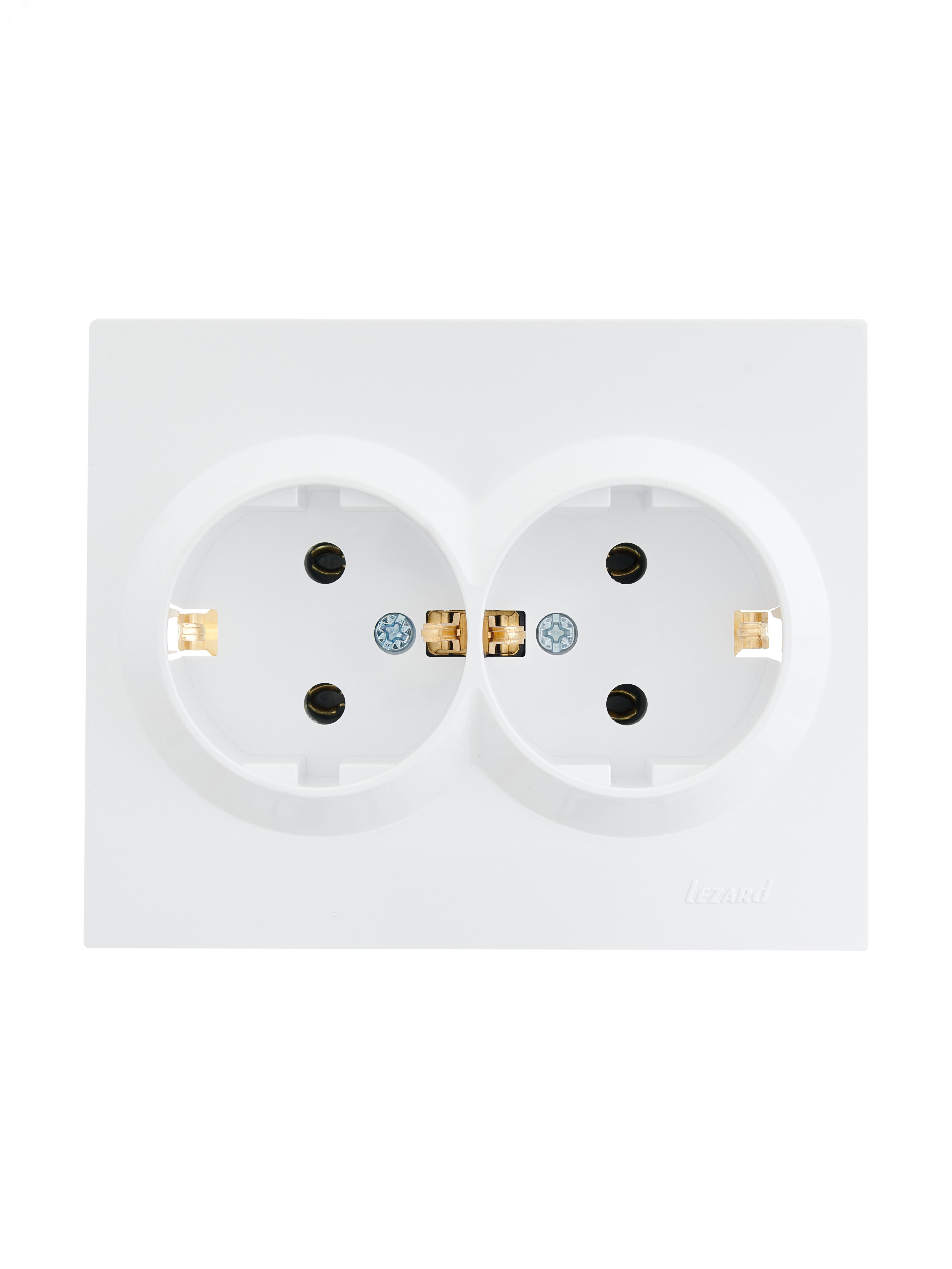 Изображение товара Розетка двойная без заземления ВПТ VESNA белая встраиваемая