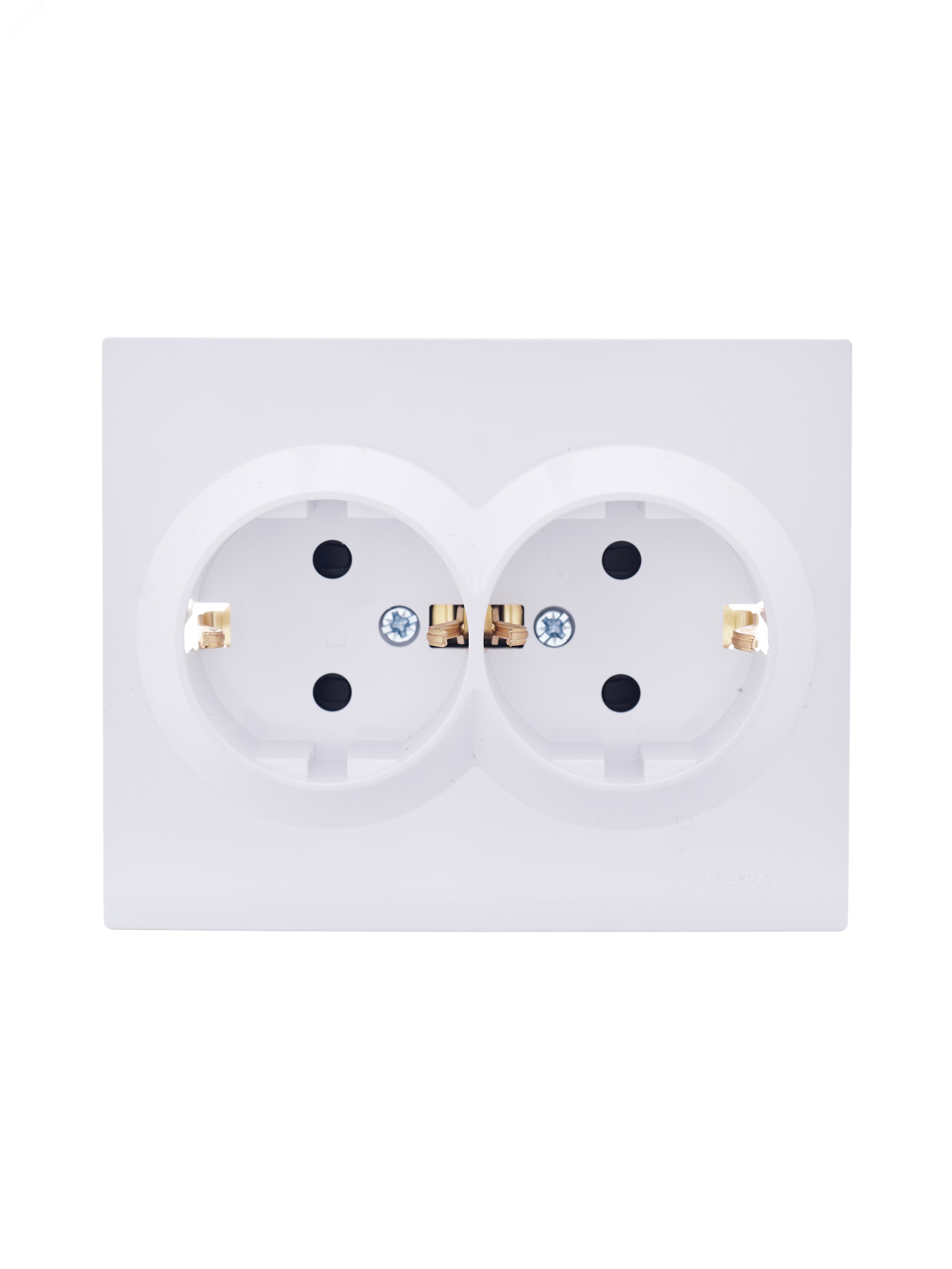 Изображение товара Розетка двойная VESNA с защитой от детей белая встроенная IP20 16А