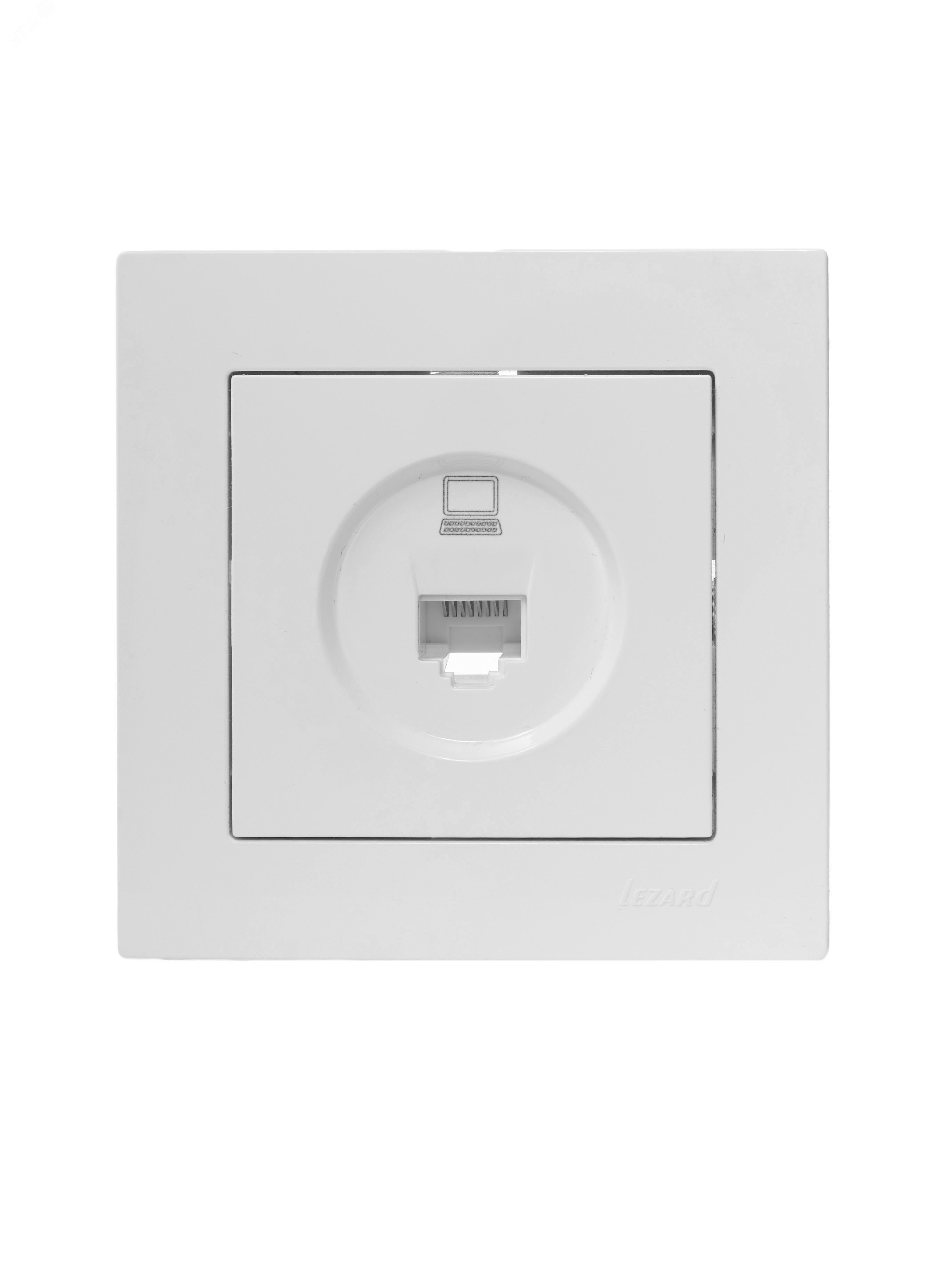 Изображение товара VESNA Розетка компьютерная белая с скрытым монтажом IP20 Винтовое крепление