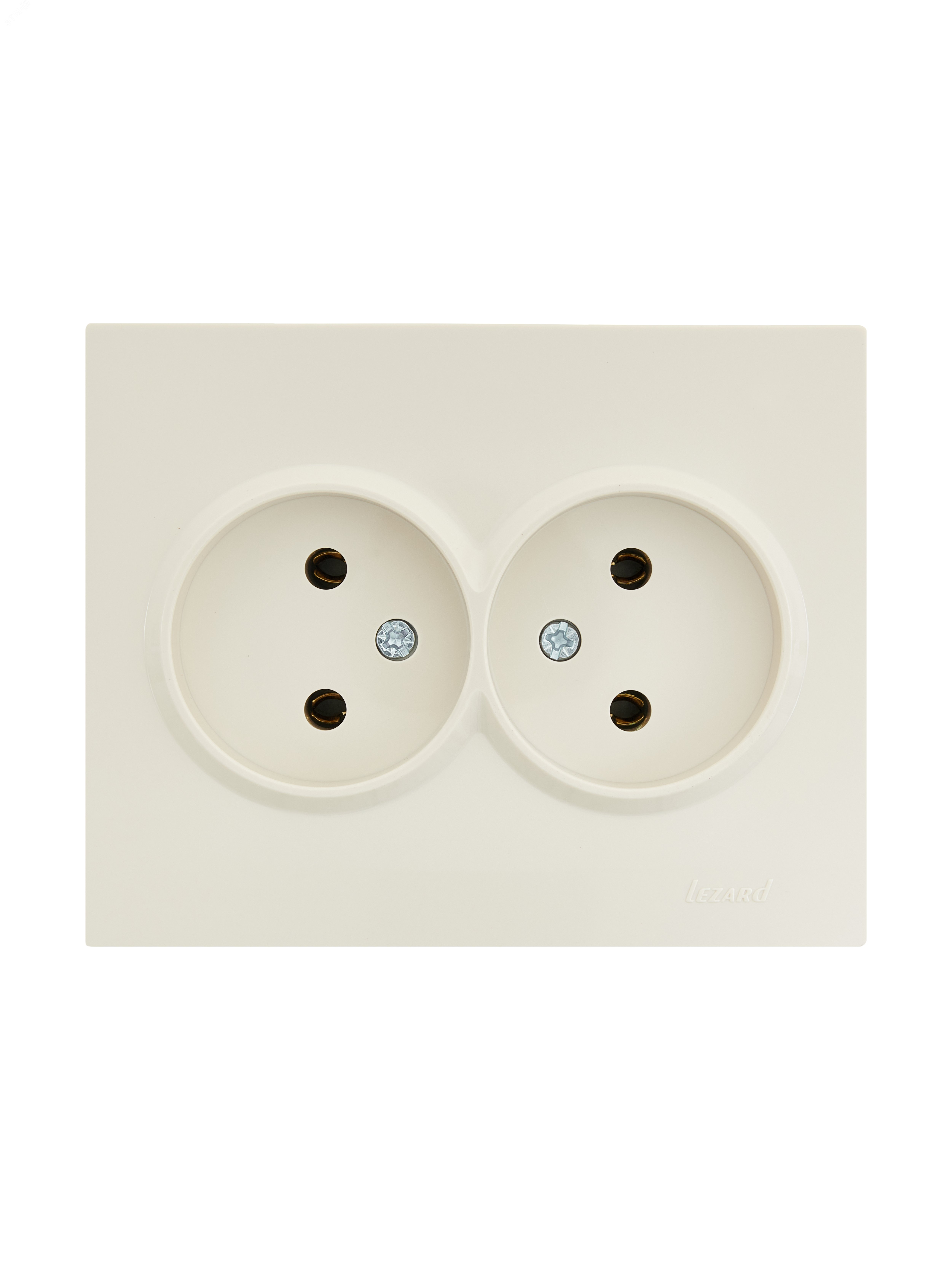 Изображение товара Двойная встраиваемая розетка Vesna кремовая без заземления 220 В IP20