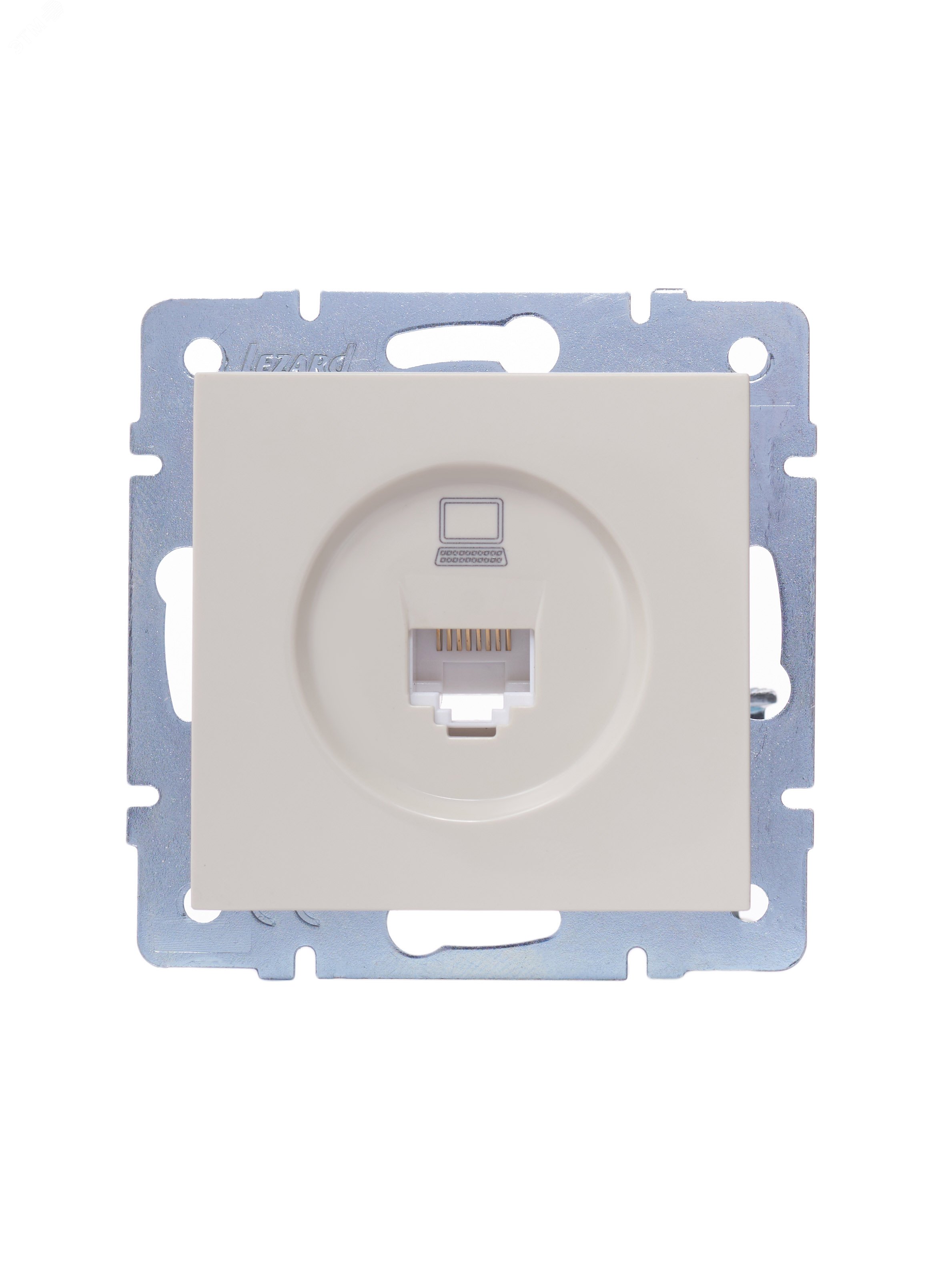 Изображение товара Розетка компьютерная Vesna кремовая IP20 скрытый монтаж 1 пост