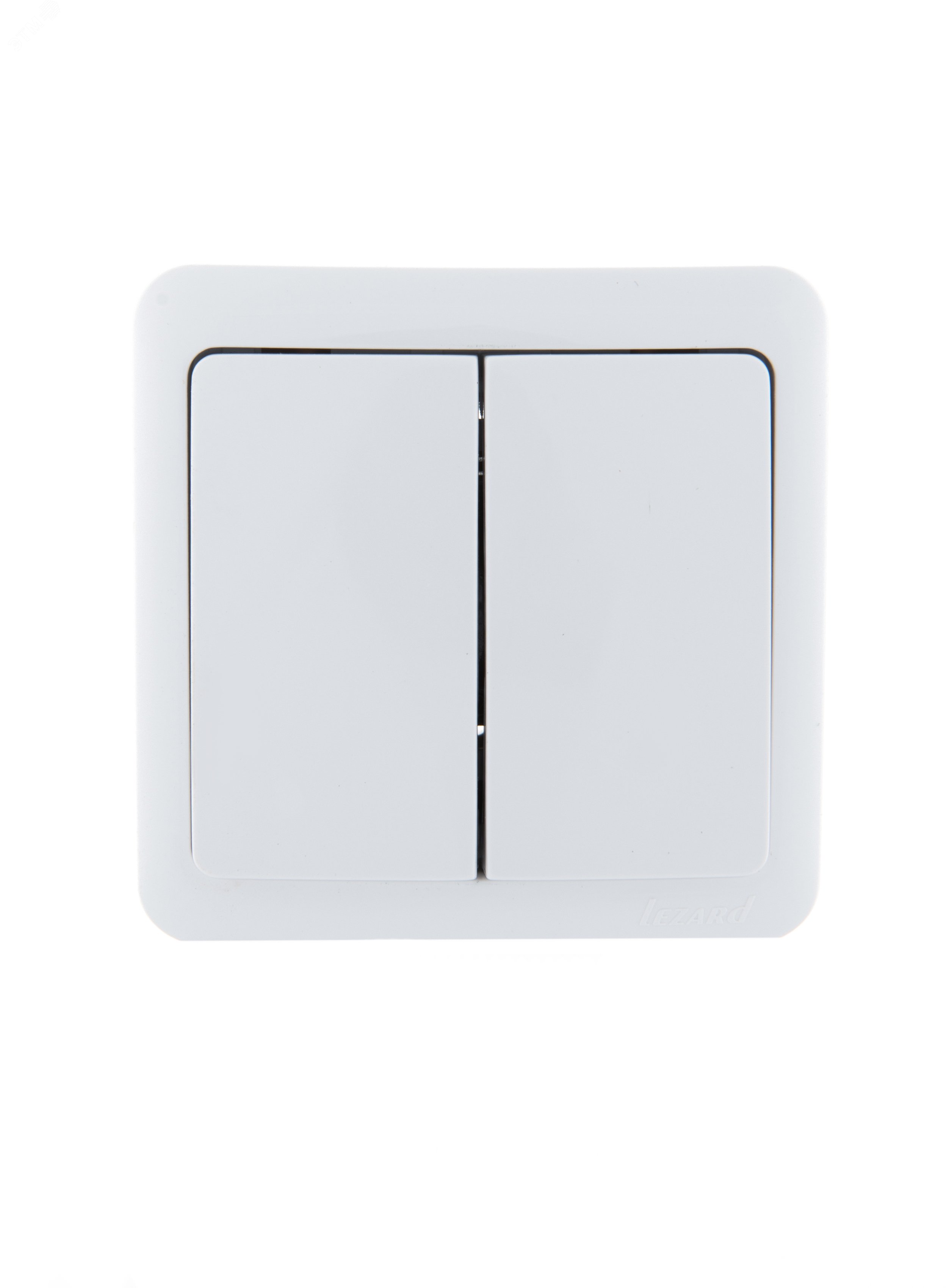 Изображение товара Выключатель двойной белый VIOLA 2-клавишный IP20 для бытового монтажа