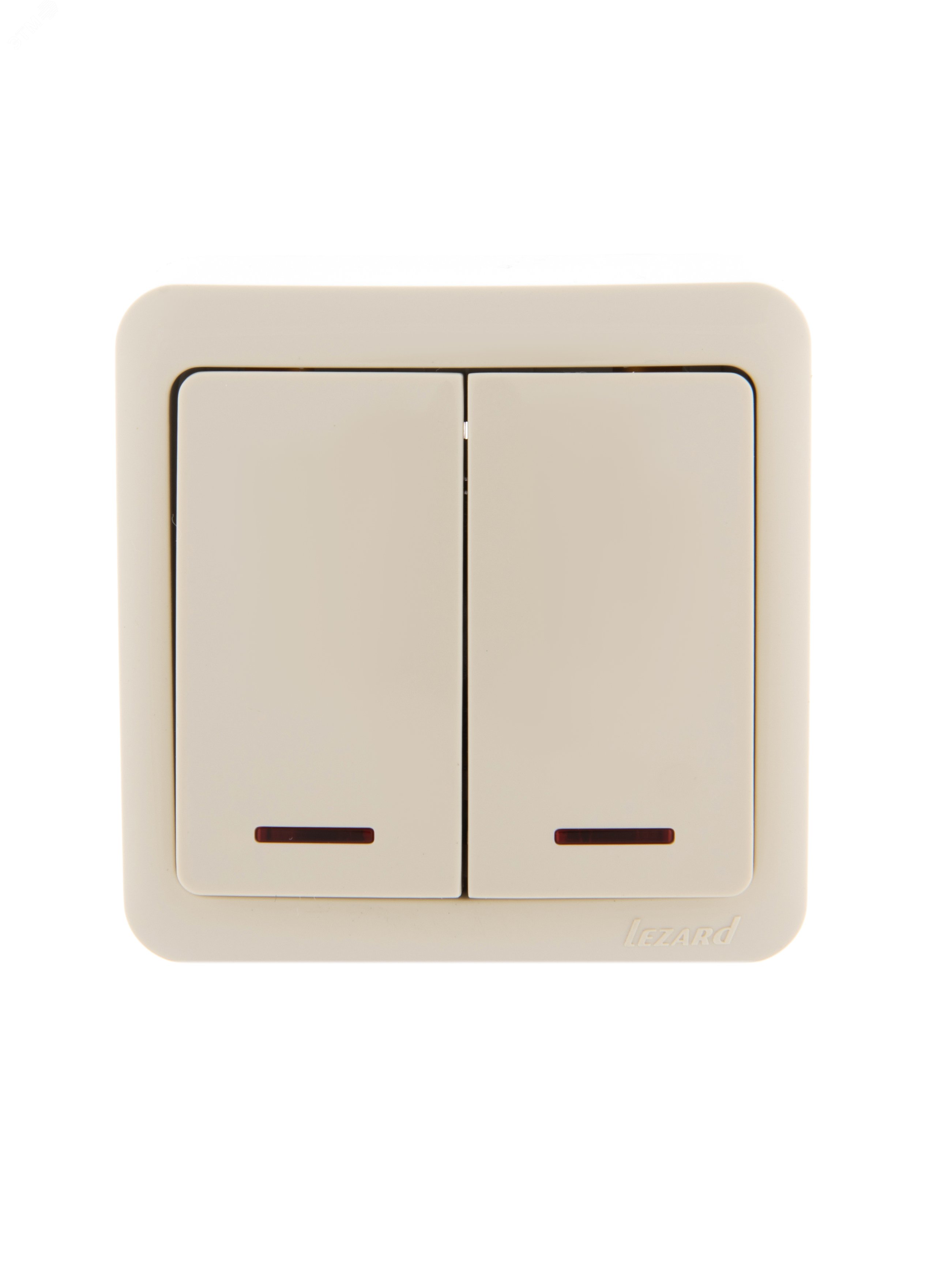 Изображение товара Выключатель VIOLA двойной с подсветкой кремовый
