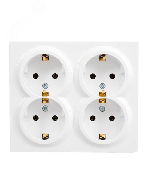 Изображение товара LETO Розетка четверная с заземлением закрытый корпус белый Lezard 752-0200-127BDP (шт)