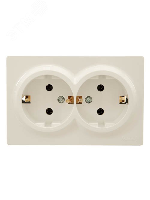 Изображение товара LETO Розетка двойная с заземлением закрытый корпус крем Lezard 752-0300-127B (шт)