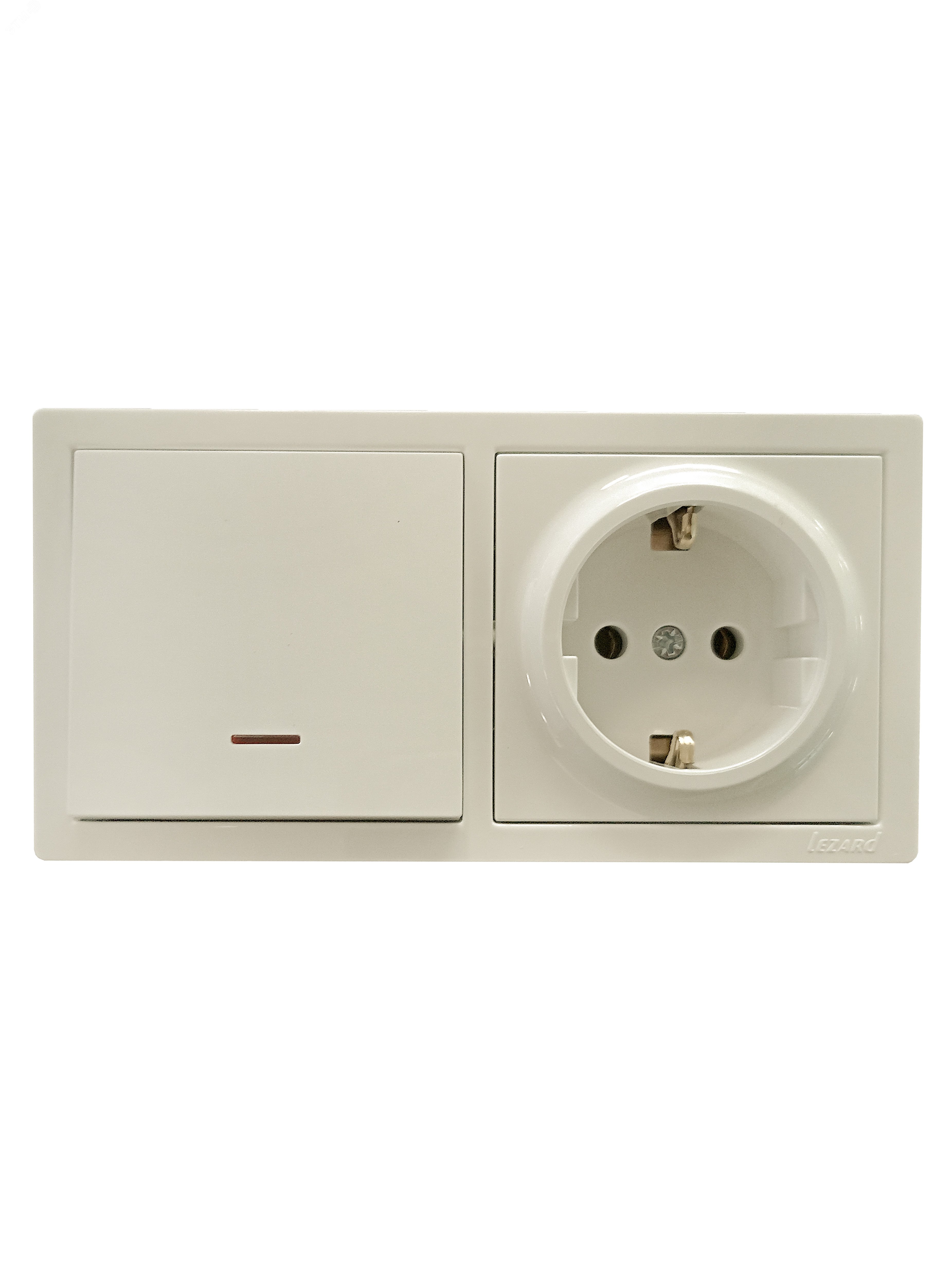 Изображение товара Выключатель с подсветкой и розетка с заземлением серии LETO от Lezard