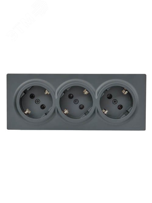 Изображение товара LETO Розетка тройная с заземлением закрытый корпус графит Lezard 752-3400-127BUP (шт)