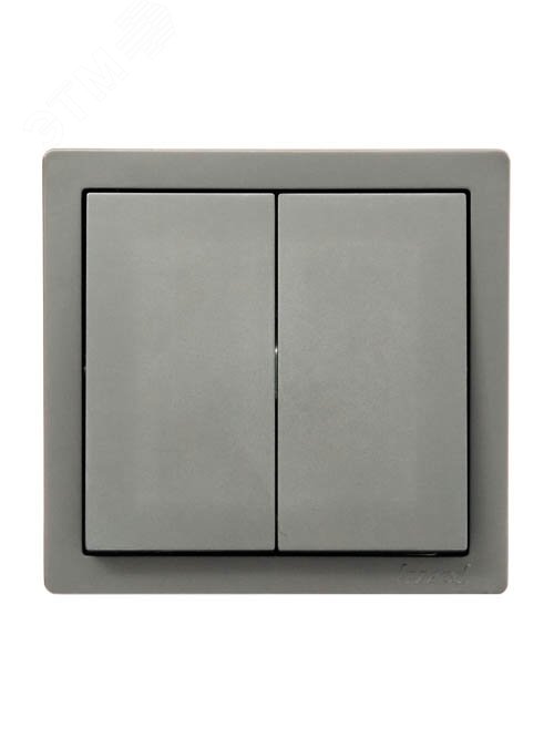 Изображение товара LETO Выключатель двойной платина Lezard 752-3500-101 (шт)