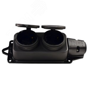 Изображение товара Розетка наружная двойная с заглушками 2P+PE 1х16А 240В каучук (шт)