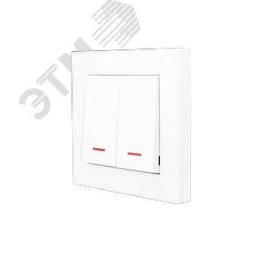 Изображение товара VESNA Выключатель двойной с подсветкой белый (шт)