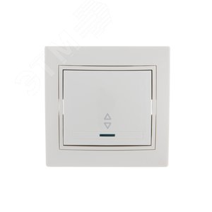 Изображение товара Мира Выключатель 1клавишный проходной с подсветкойбелой вставкой (шт)