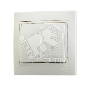 Изображение товара Мира Выключатель двойной проходной крем с вставкой (шт)