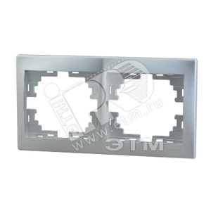 MIRA Рамка 2 поста горизонтальная серый металлик без вставок 701-1000-147 Lezard